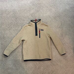 Patagonia Beige Fleece with Navy and Red Accents